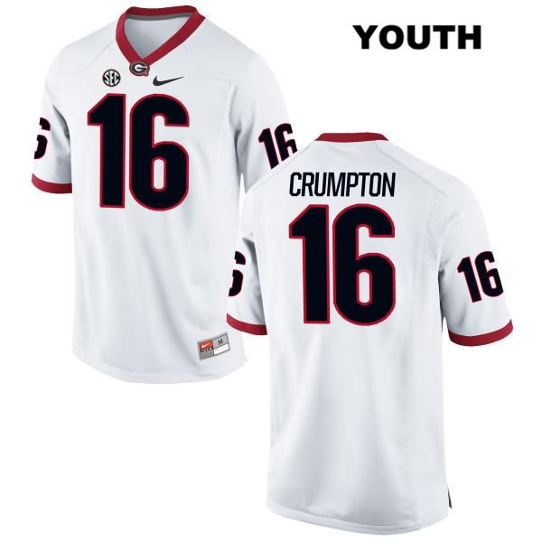 Georgia Bulldogs Youth Ahkil Crumpton #16 NCAA Authentic White Nike Stitched College Football Jersey SVL8556FM